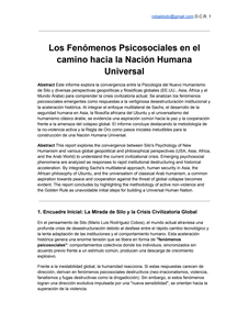 Daniel Robaldo - Los Fen&oacute;menos Psicosociales en el camino hacia una Naci&oacute;n Humana Universal