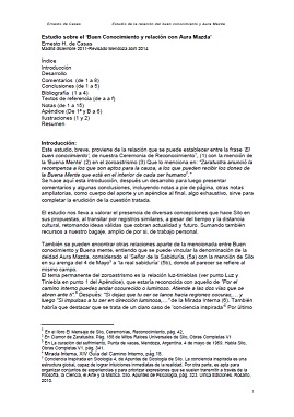 Ernesto de Casas - Estudio sobre el ’Buen Conocimiento y relación con Aura Mazda’ 