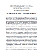 Graciela Romero - LO HUMANO Y EL ENTORNO DE LA INTELIGENCIA ARTIFICIAL