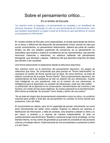 Susana Lucero - Sobre el pensamiento cr&iacute;tico